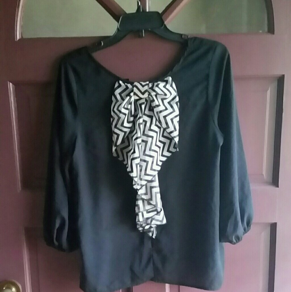 Black Polyester Blouse